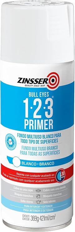 Zinsser 290971 Bulls Eye 1-2-3 All Surface Spray Primer, 13 oz, Gray