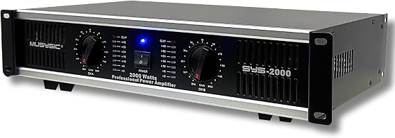 MUSYSIC Power Amplifier 2000 Watts 2 Channel PA Amplifier for Speakers