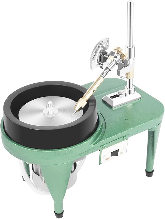 Gem Faceting Machine, 6 Inches Gemstone Grinding Lapidary Equipment,2800r/min Gemstone Flat Grinder Multi-angle Jade Grinding Polishing kit for Cutting, Carving, Drilling, Grinding