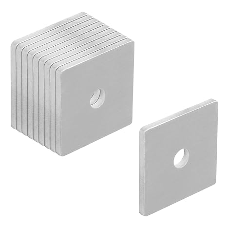 10 PCS Aluminum Flat Square Washer Plate for 1-5/8" Strut Channel | for 1/4" Bolt
