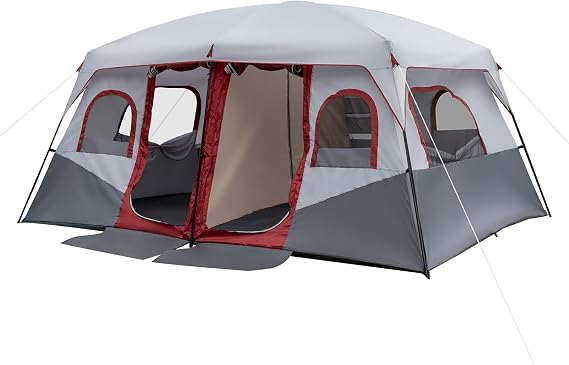 Outvita 8/10 Person Camping Tent, Large 2 Room Family Tent with Weatherproof Instant Cabin Shelter with Rainfly & Carry Bag for Backpacking Hiking Car Traveling...