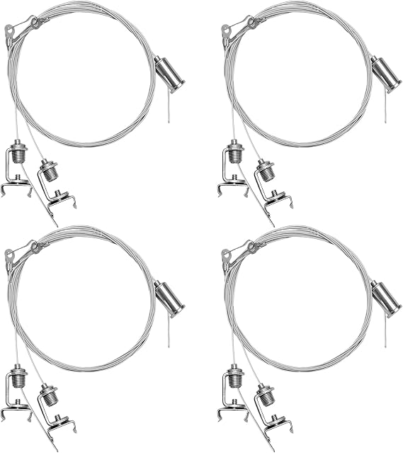 Hexagon Garage Lights Suspension Cable Kit, 7.8FT, 4 Pack | Hex Lights Adjustable Suspension Cable, 7.8FT Length, for Home Gym, Garage, Workshop, Basement