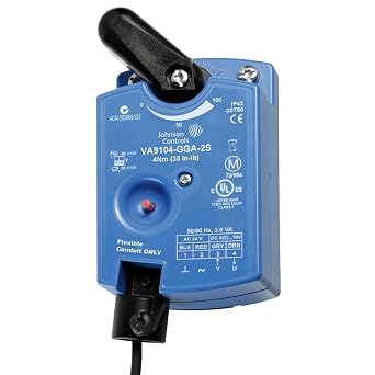 Johnson Controls VA9104-GGA-2S Electric Actuator, 70 lb., On-Off, 24VAC