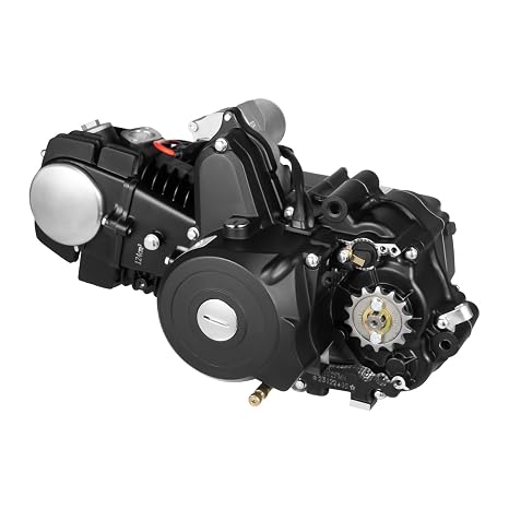 4-Stroke 125cc ATV Motor Engine, 7.64HP Single Cylinder Air Cooling Engine Kick-Starter - Four Gears Speed Change 7500RPM, Suitable for Motorcycles, ATVs, Karts, Tricycles, Etc.