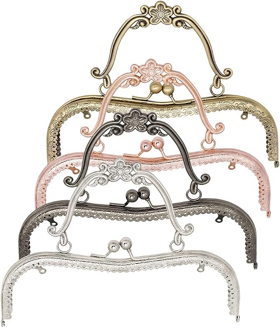 Purse Making Supplies 4 Colors Purse Clasp Frame Kiss Clasp Purse Frame | Coin Purse Clasp Metal Purse Frames for Bag Making Purse Hardware Kiss Lock Clasp for DIY Craft
