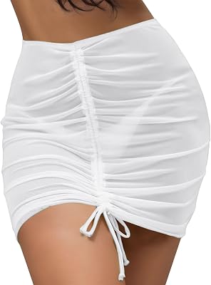 EMRELOD Women Sarong Bathing Suit Wrap Skirt Sheer Bikini Swimsuit Cover Up Swimwear Chiffon Sexy Coverup Casual Beach Wrap