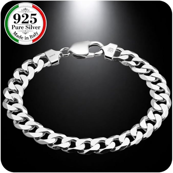 QUADRI Mens Bracelets for Men - 925 Sterling Silvert - men's jewellery | Gift Idea for Birthday, Anniversary, Valentine's Day