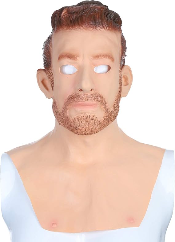Silicone Head Mask Realistic Old Man Face Mask Cosplay Halloween, Mascara Realiste Terror Old Lady Costume For Women Adult Face Full Realistic