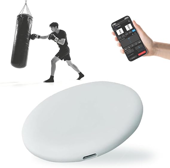 Smart Punch Force Tracker - Monitor Punch Power, Speed & Performance with Real-Time Data & Voice Feedback via App, Suitable for Home Gyms & Dojos White