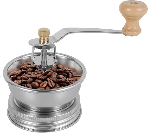 Mason Jar Coffee Grinder with Crank Handle, Manual Coffee Grinder Lid Attachment for Wide Mouth Mason Jars, Hand Coffee Bean Grinder, Stainless Steel Crank Burr Grinder (70mm)