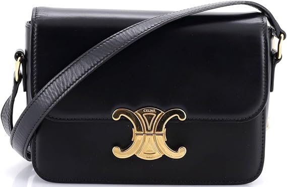 Pre-Loved Triomphe Shoulder Bag Smooth Calfskin Teen, Black