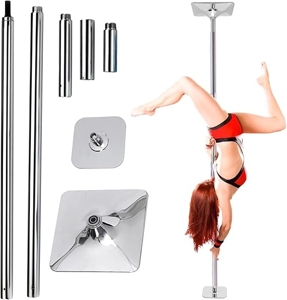 Dancing Pole,Spinning Pole Dancing Pole Height Adjustable Dance Pole, 7 8 9 10 11 11.5 12 12.5 ft Spinning Static Dancing Pole Portable Removable for Home Club Bar Gym, Professional 45mm Str