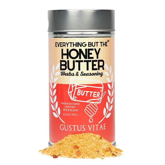 Gustus Vitae | Everything But The Honey Butter Gourmet Seasoning | Premium Spices & Herbs | Non GMO | No MSG | No Fillers | Handmade in USA | Small Batch | Gift Packaged | Natural Ingredients
