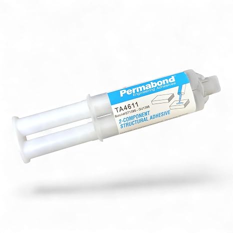 Permabond TA4611 Clear Adhesive for HDPE, PE, PP, Teflon, Nylon and Polyolefin Plastics, High Strength Structural Bonder for Metals & Plastics