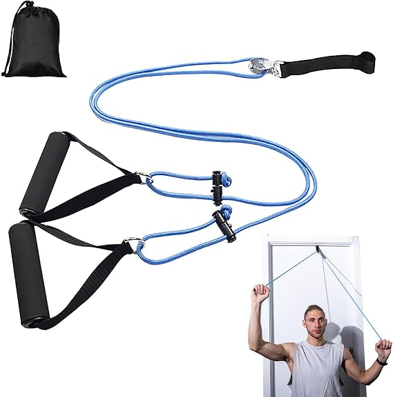 Shoulder Pulley, Adjustable Pulley System, Shoulder Pulley Over The Door, Multi-Use Shoulder Pulley for Physical Ther-apy at Home, Shoulder Rehab, Rotator Cuff Recovery, Improve Flexibility Stretching