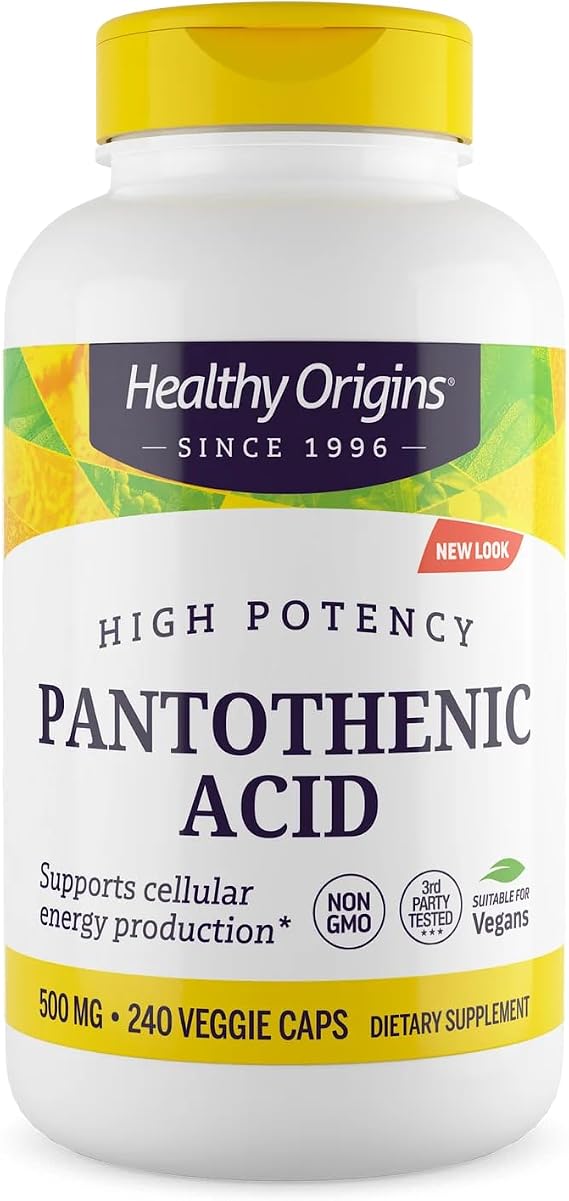 Healthy Origins Vitamin B5 Pantothenic Acid 500 mg, 240 Caps