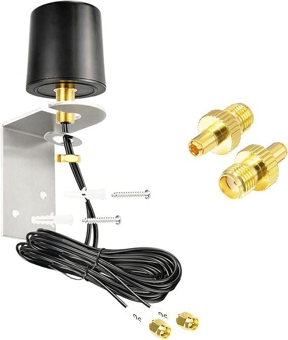 5G LTE MIMO Antenna Outdoor 698-6000MHz High-Performance Omnidirectional External Aerial 5dBi Gain with 5M Dual Low-Loss BMR100 Cable & SMA TS9 Adapters for 4G/5G Routers Broadband IoT & CCTV