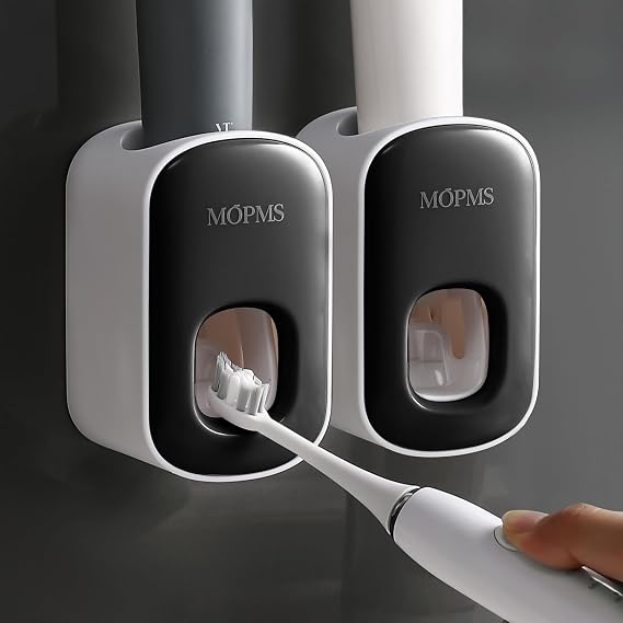 MOPMS Automatic Toothpaste Dispenser Wall Mounted for Kids and Adult 2Pcs | Automatic Toothpaste Squeezer Holder for Bathrooms