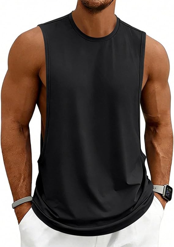 Unisex Sleeveless Casual Loose Fit Vintage Streetwear Comfortable Relaxed Crew Neck Shirt Athletic Tank Top