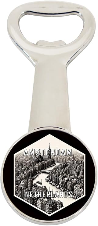 Amsterdam Netherlands Travel Destination Souvenir Magnetic Bottle Opener