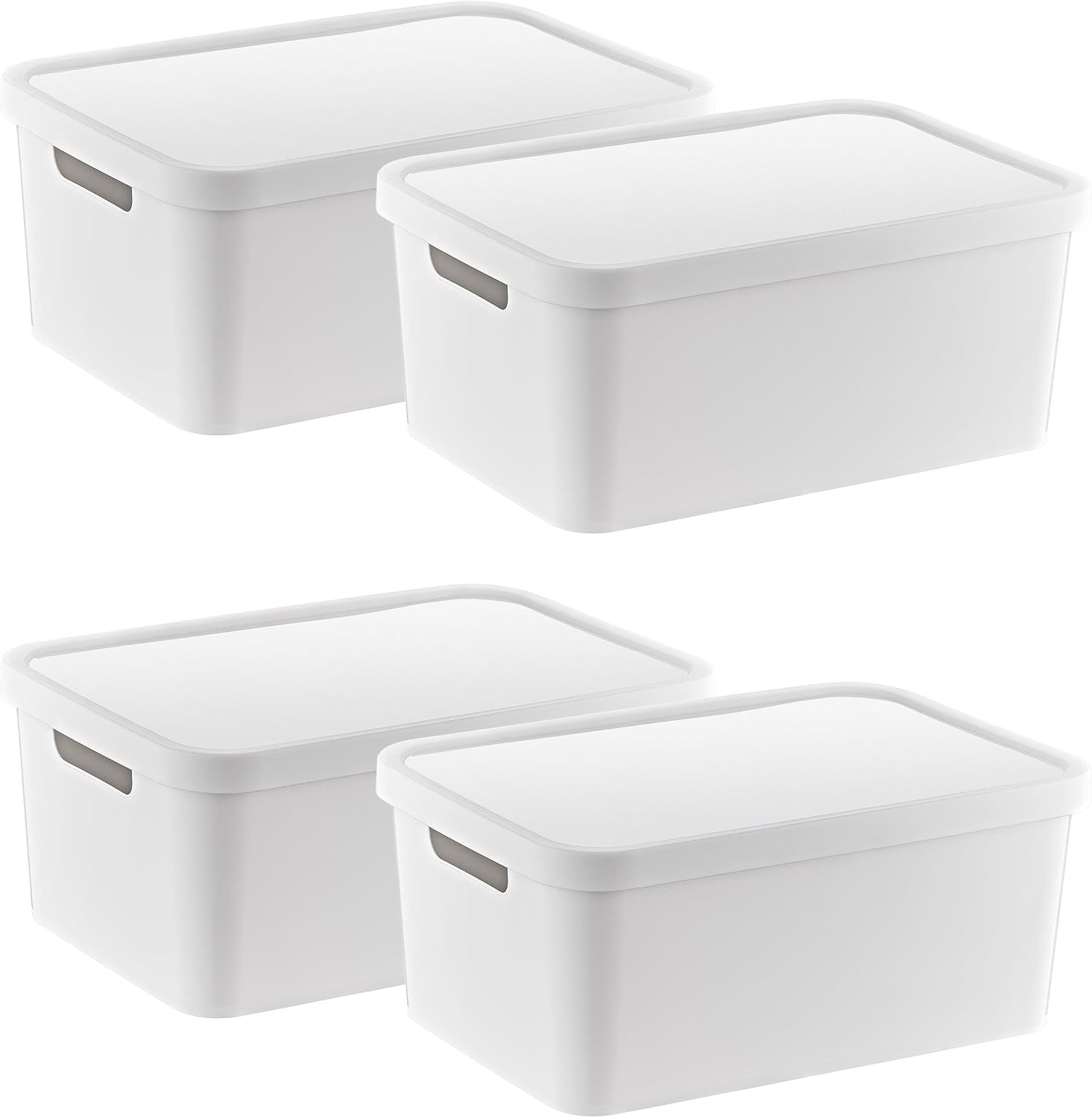 Smartware 4-Piece Set Stafi Multi-Purpose Lid Box White 4.5 LT