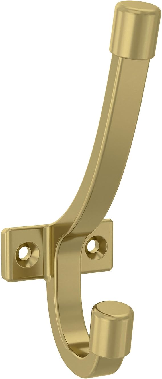 Franklin Brass B48023K-SG-C Modern Angled Pilltop Coat and Hat Wall Hooks in Satin Gold (5-Pack)