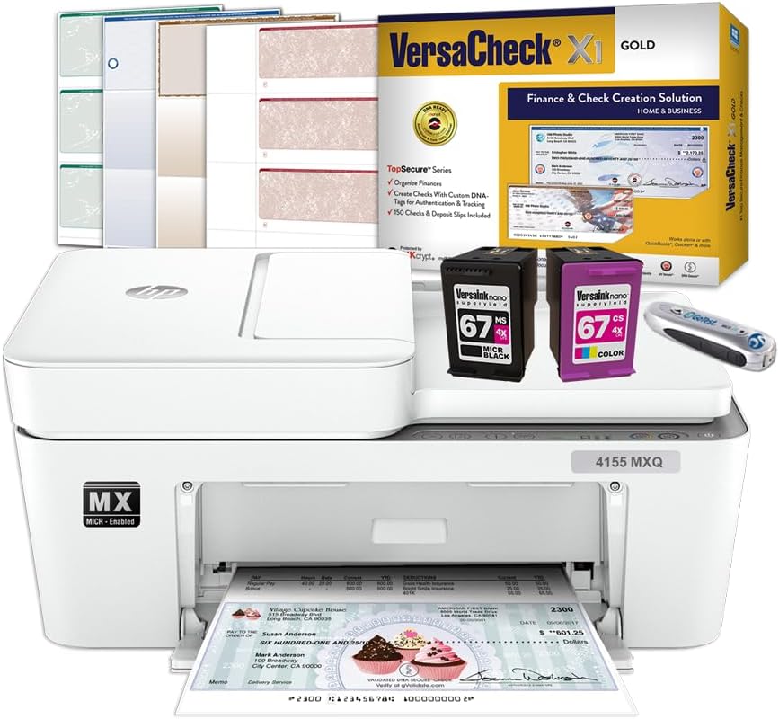 VersaCheck 4155 MXQ MICRオールインワンカラーチェックプリンターゴールドチェック印刷ソフトウェアWindowsバンドル