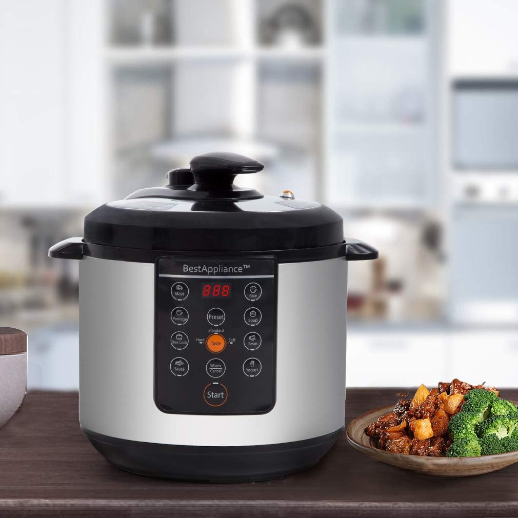 Rice Cookers 6 Qt Electric Pressure Cooker Slow Cooker,Multi-Use Programmable For Slow Cook, Saute, Yogurt, Steamer, Warmer