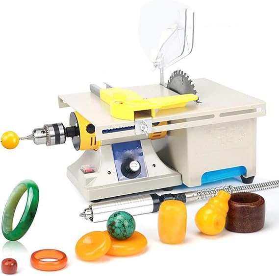 Jewelry Rock Polishing Buffer Machine,Table Saws Jewelry Lapidary Equipment For Jewelry Making Woodcrafting DIY Jewelry Polishing Grinding Machine, 220 V