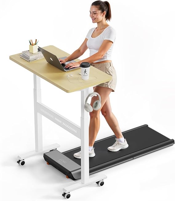 WALKINGDESK Mobile Standing Desk with 4 Rolling, 80 x 40 cm