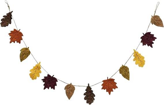 Ashland Maple Leaves Felt Garland Brown & Yellow 6 ft