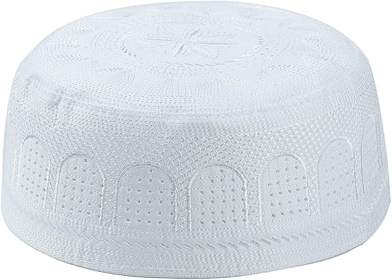 Men Muslim Prayer Kufi Hat Islamic Kufi Hat Prayer Headwear Cap with Embroidery Turkish Arabian Beanie Cap Sun Hat Eid Gift