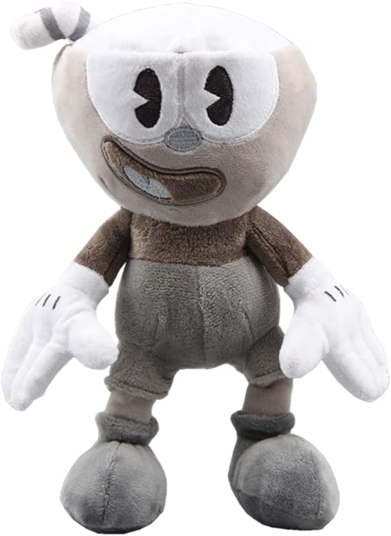 Plush Soft Toys Devil Boss Ghost Mecup and Brocup Dolls Gift (Black White Cup)