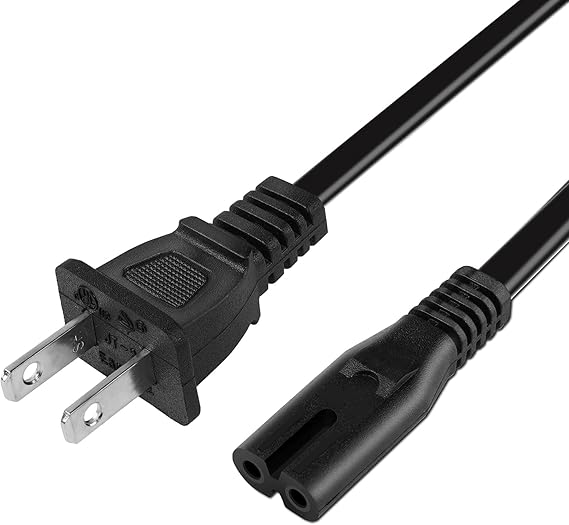 6ft AC Power Cord for PS4/PS4 Slim/PS5/PS5 Slim/PS3 Slim/PS3 Super Slim Game Console, PlayStation 4 PlayStation 5 Slim 2 Prong Power Supply Cable Replacement