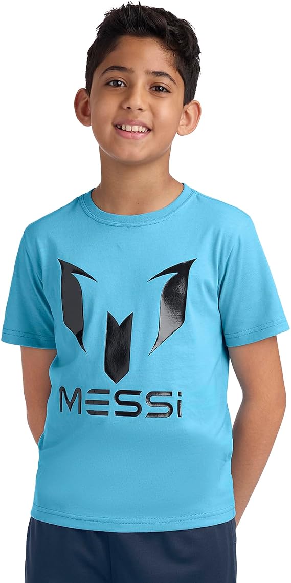 Messi Boys' Lifestyle Short Sleeve T-Shirt, Slim-fit Graphic Tee