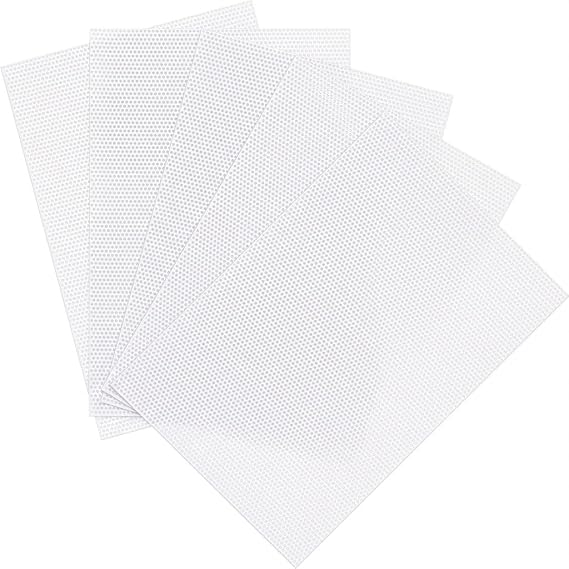 Aoserge Premium White Fursuit Eyes Mesh, 5 Sheets, 11.8"x7.87",0.5mm PVC Plastic | For Furry Cosplay, Therian Masks & DIY Crafting, Easy to Cut, Custom Designs