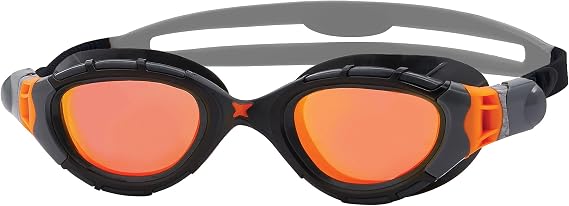 Zoggs Unisex Adults Predator Flex Titanium Swimming Goggles | Anti-Fog UV Protection No-Glare Curved Lenses & 3D Flexpoint