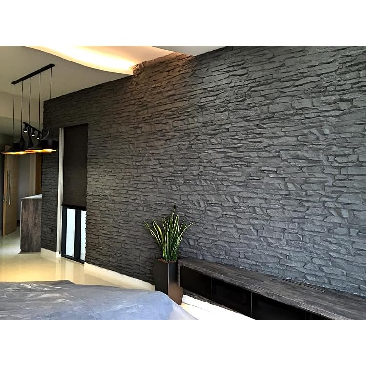 3D Wall Panels, Fantastic Rock Peaks Versatile 3D Stone Wall Panels Lightweight, Durable & Stylish for Indoor & Outdoor Spaces Black