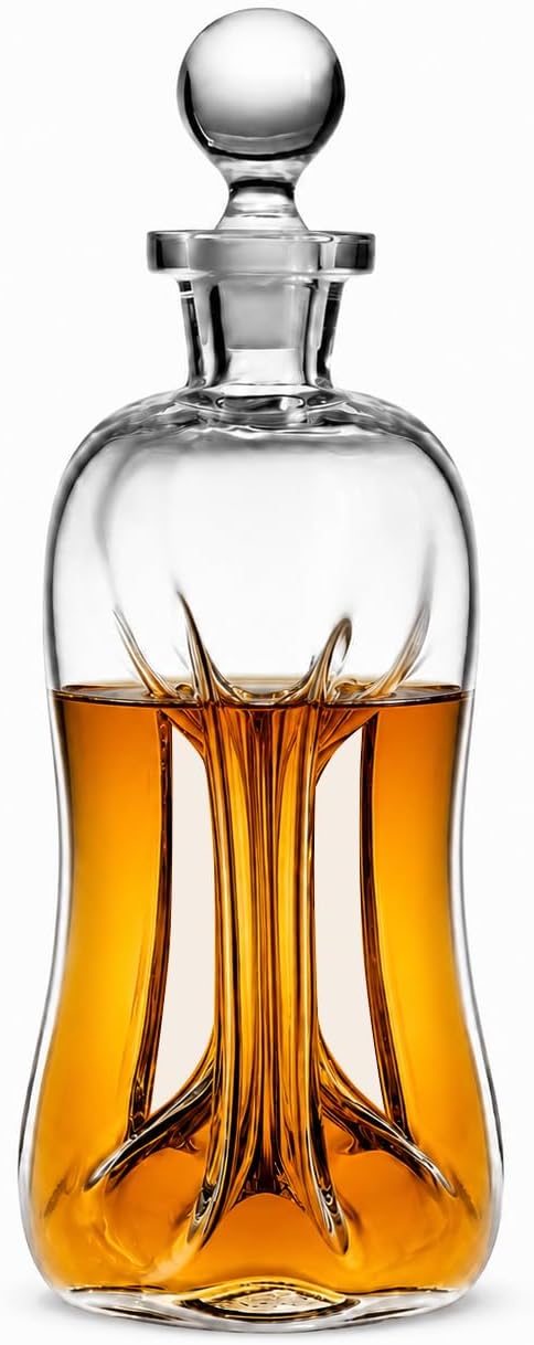 Holmegaard Klukflaske 3-Pillar Spirits Bottle, Clear, 10.2"H x 4.1"D, Gift Box Included