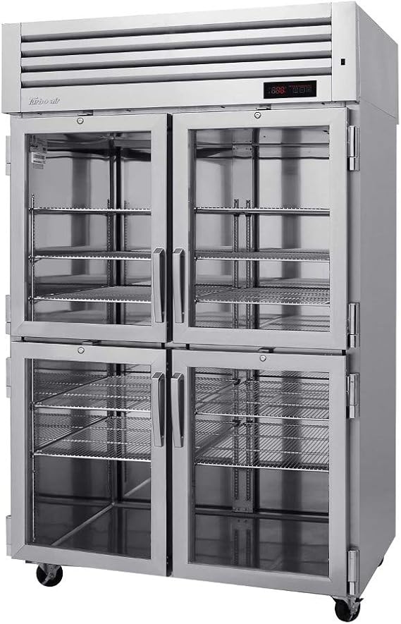 Turbo Air PRO-50-4H-G Pro Series Two Section Heated Cabinet with Four Half-Height Glass Doors