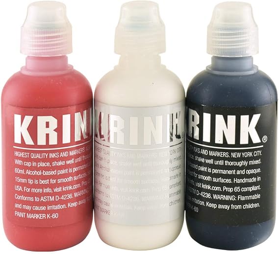 Krink K-60 Paint Markers, 3 Pack includes Black, White, and Red (K60-3pk)