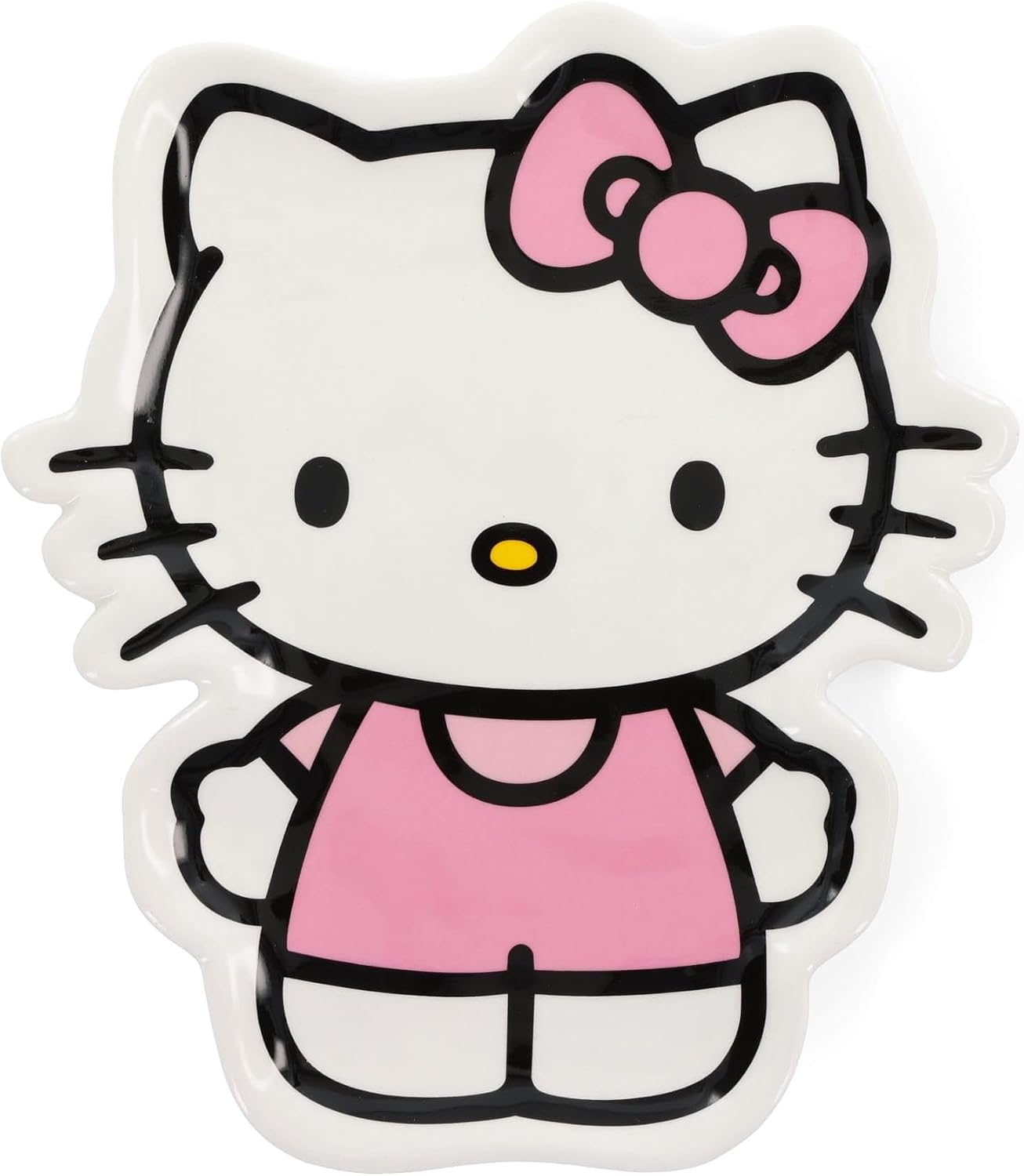 Silver Buffalo Sanrio Hello Kitty Pink Outfit Sculpted Ceramic Trinket Tray | Storage Dish Organizer For Jewelry, Accessories, Keys, and More