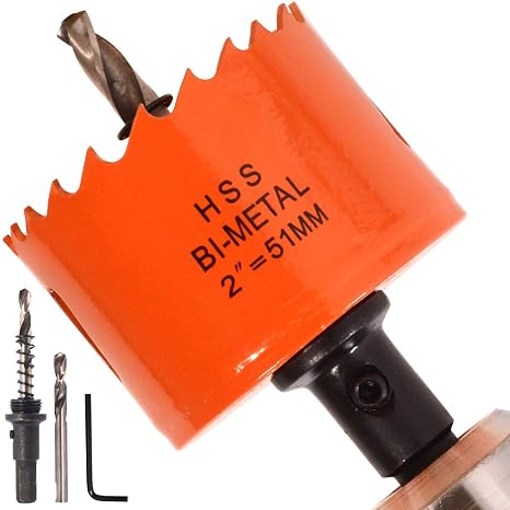 2 Inch Hole Saw Drill Bit for Easily Drilling Wood, Plastic, Thin Metal | Koopi 2in M42 BI-METAL Hole Cutter with Arbor - Quick & Smooth Cutting Metal Sheet, Wood, Drywall