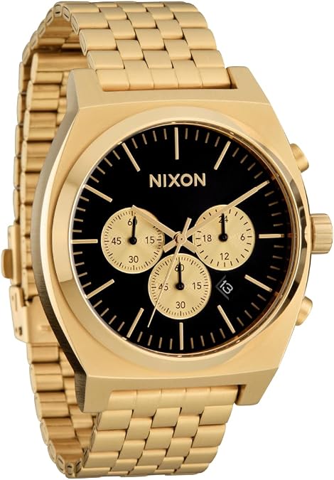 NIXON Time Teller Chrono A972-100m Water Resistant Analog Chronograph Watch (40mm Watch Face, 20-18mm Stainless Steel Band)