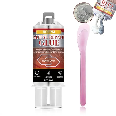 Metal Glue Heavy Duty Weld, 1.69 floz Epoxy Glue Waterproof, Metal Repair Adhesive for Stainless Steel, Iron, Aluminum, Wood, DIY Crafts, Instant Bonding