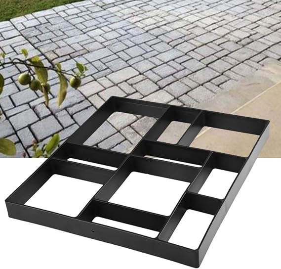 VanSmaGo Walk Path Maker, Pathmate Stone Mold Paving Pavement Concrete Molds Reusable Stepping Stone Paver Walk Way DIY Path Garden Yard Patio Molds(Square 18 x 16 x 1.6 inch)