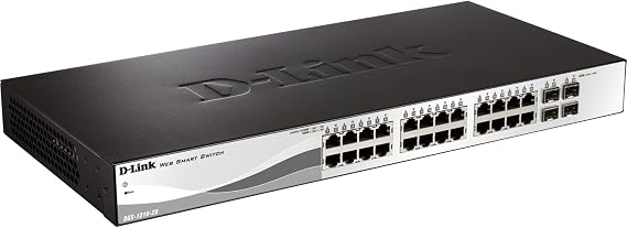 D-Link 28-Port Metro Ethernet Gigabit Smart Managed Switch | 24 GbE + 4 SFP Ports | L2+ | VLANS | Fanless (DGS-1210-28/ME)