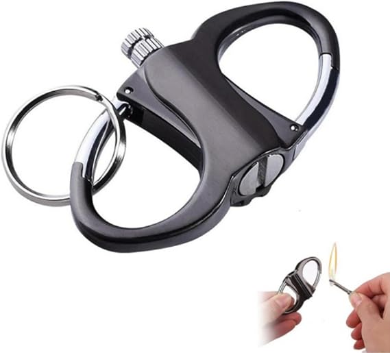 Metal keychain lighter,keychain lighter match strike,Mini Waterproof Lighters (1PCS-black)