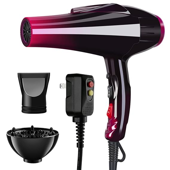 Professional Hair Dryers for Women-Ionic Blow Dryer Fast Drying | 3500W AC Motor,3 Heats 2 Speed 1 Cold Button,Removable Air Filter with Diffuser for All Type Hair, Low noise, Home Salon