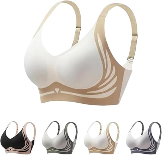 Lifting and anti-sagging wireless push-up bra Super push-up bra Seamless and non-wired underwear Anti-gravity lifting and side breast